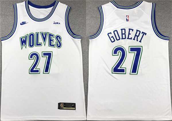 Men%27s Minnesota Timberwolves #27 Rudy Gobert White City Edition Stitched Jersey